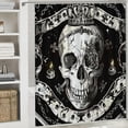 thumbnail image 6 of Orinice Skull Swords Crown Bathroom Decor Set with Hooks, Colorful Luxurious Graphic Print Polyester Fabric Fashion Shower Curtain for Home Bathtubs Decoration 69x72, 6 of 7