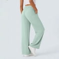 thumbnail image 6 of Jaunzuar Summer Pants for Women Straight Leg Elastic Waist Drawstring Pants Loose Versatile Casual Pants with Pockets L, 6 of 7