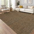 thumbnail image 3 of Washable Area Rug 8'x10' Rugs for Living Room, Soft Ultra Thin Dining Room Rugs Bedroom Rug, Boho Waffle Print Large Indoor Rugs Floor Carpet for Living Room Bedroom Nursery, Brown, 3 of 8