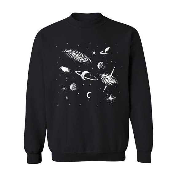 A Collection Of Space Objects Sweatshirt Men -Image by Shutterstock, Male x-Large