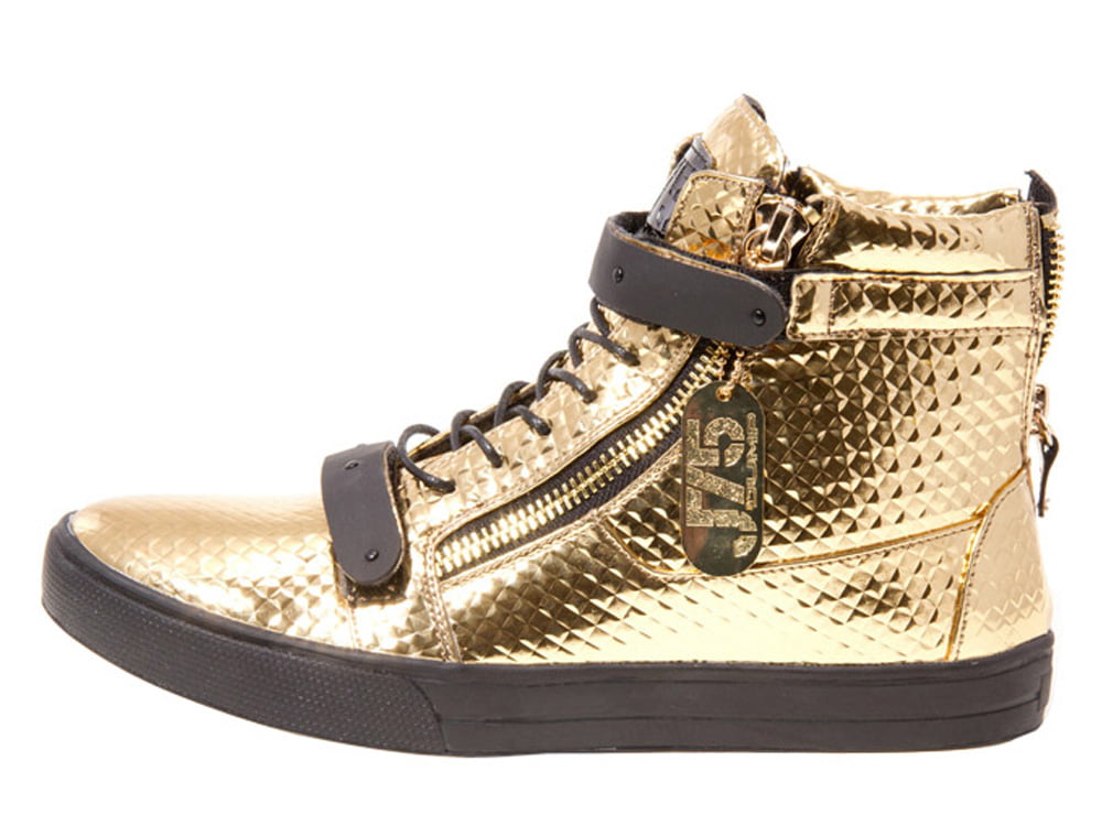 Jump J75 Rascal Wild Gold Sequins Mens Fashion Casual High Top Shoes