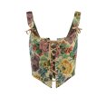 thumbnail image 1 of D&J Fashion Haut Court Sans Manches à Lacets Brodé Imprimé Vintage pour Femmes, 1 of 6