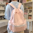 thumbnail image 3 of Floral School Backpack with Zippered Side Pocket, Multi-pocket Schoolbag, Waterproof Bookbag for Women College (Pink), 3 of 6