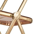 thumbnail image 4 of LeisureMod Lawrence Acrylic Folding Chair Gold Metal Frame Set of 4 in Rose Pink, 4 of 10