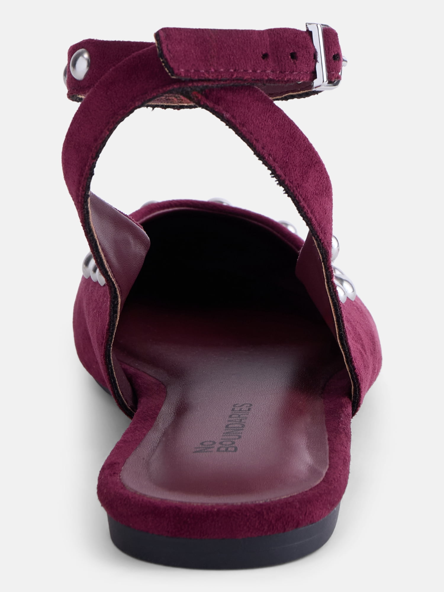 No Boundaries Women’s Faux Suede Ankle Ballet Flats
