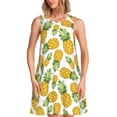 thumbnail image 1 of Vsdgher Robes d'Été Imprimé Ananas pour Femmes Robe de Plage Décontractée Col en U Sans Manches Robe d'Été Ample avec Poche, 1 of 7