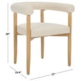 thumbnail image 4 of Safavieh Kaladin Scandinavian Wood Dining Arm Chairs, Cream / Natural, 4 of 8