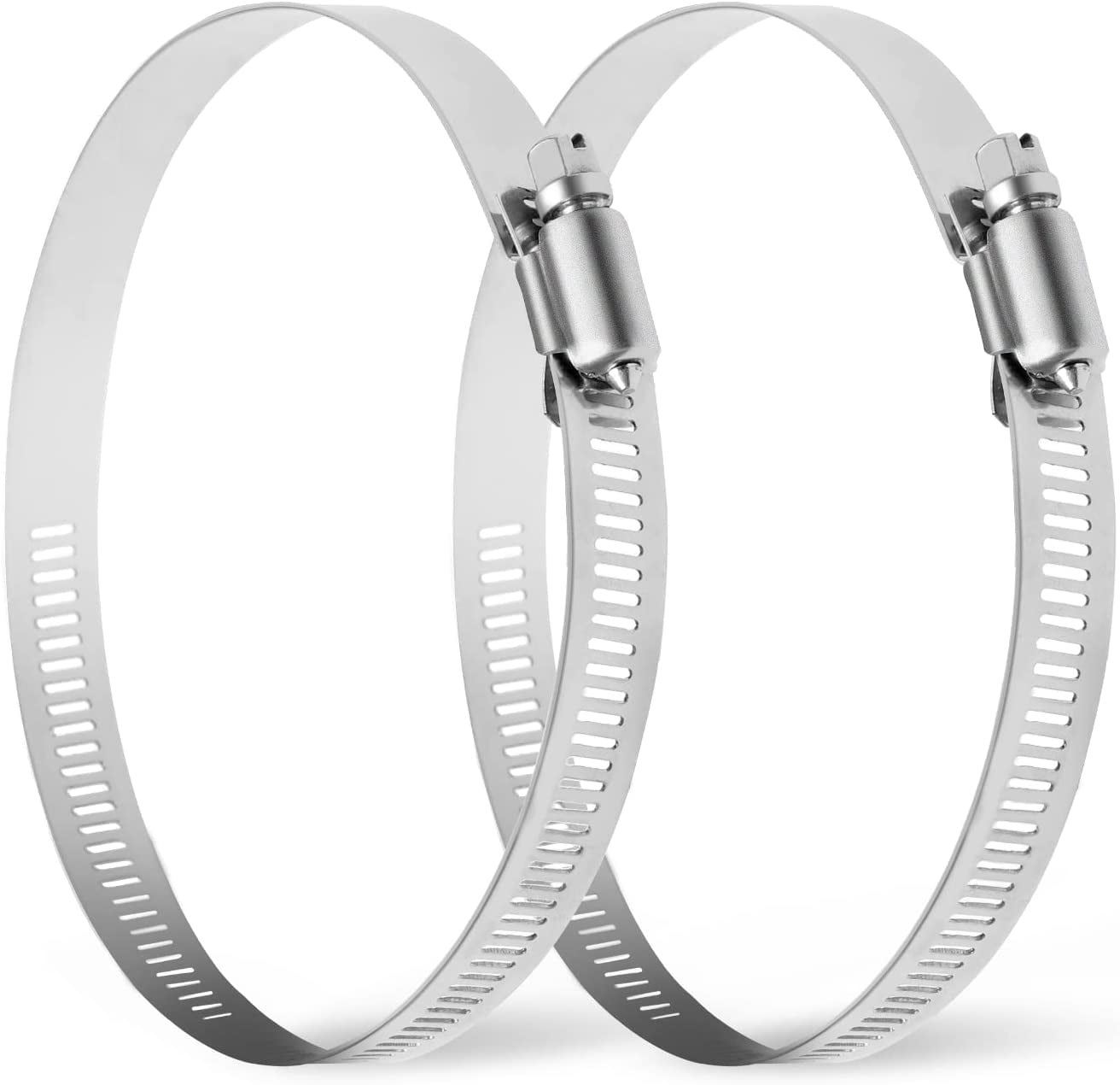 iPower 2 Pack 14 inch Stainless Steel Hose Clamsp Large Worm Gear Duct
