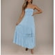 thumbnail image 1 of Generic Pure Color Tube-Top Hem Long Sleeveless Retro Bohemian Waist-Tight Temperament Dress, 1 of 1