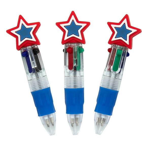 3 1/2" Micro Patriotic Plastic Shuttle Pens - 12 Pieces