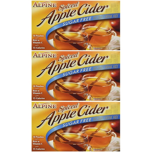 Alpine, Spiced Cider, Sugar Free Apple Flavored Drink Mix, 1.4oz Box