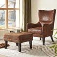 thumbnail image 5 of AmoDwell Ottoman Foot Rest for Sofa Chair Couch, Faux Leather Ottoman with Nailhead Trim and Cushion, 5 of 9