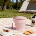 thumbnail image 4 of Portable Folding Silicone Water Cup - Perfect for Travel, Camping & Outdoor Activities - Dustproof Cover & Hanging Rope Included - Ideal for Hot & Cold Beverages, Versatile Daily Use, 4 of 6
