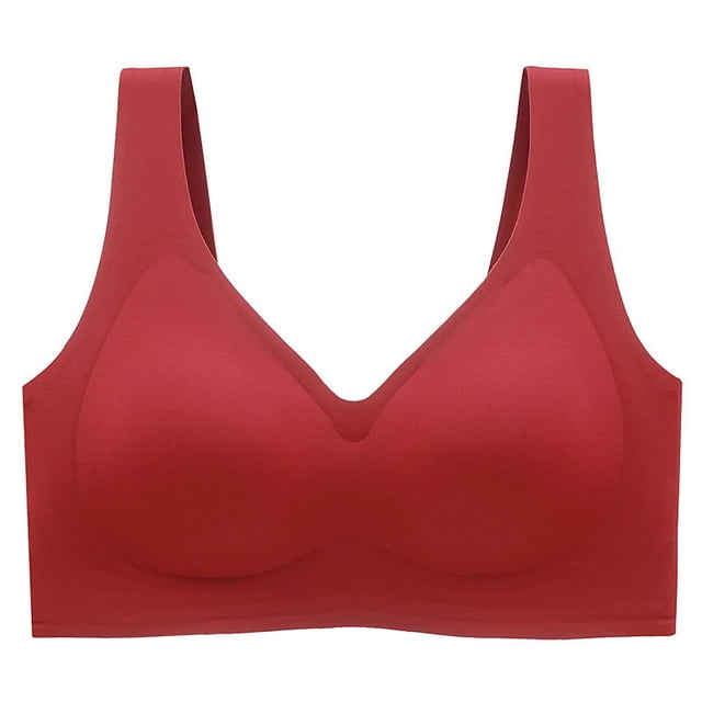 Plebaso Women's Wireless T Shirt Bras Seamless Full Coverage Bralettes Ladies Wide Strap Everyday Bras