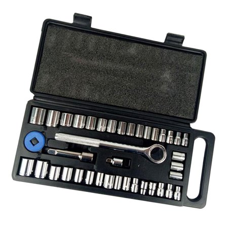 

40x 3/8 1/4 Drive Metric Ratchet Socket Wrench Tools Set