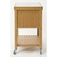 Boraam Kenta Bamboo Kitchen Cart with Stainless Steel Top, Natural