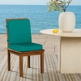 thumbnail image 2 of ARDEN Foam Outdoor Double Welted Dining Chair Cushion, 20 x 20, made with ProFoam, Rain-proof, Fade Resistant, Heathered Teal Woven Solid, 2 of 9