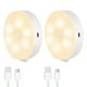 thumbnail image 1 of Luz de noche LED con detector de movimiento | Lámpara de noche recargable por USB con imán para dormitorio, escalera, garaje, armario | Blanco cálido | 2 piezas, 1 of 6