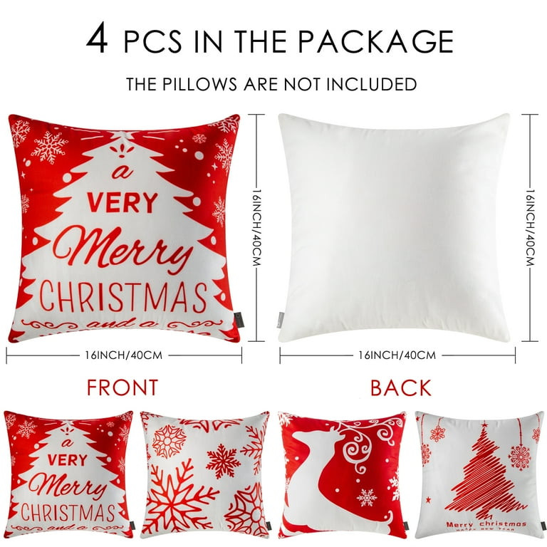 ORANIFUL Christmas Pillow Covers, Velvet 16x16 Inch Decorative
