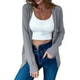 thumbnail image 4 of SYMOID Womens Gray Floral V-Neck Cardigan - Soft Acrylic Long Sleeve Button-Front, Layerable for Office/Casual Wear, Sizes S to XXXL,Size M, 4 of 5