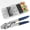 BLUE SET, variant on Wire Rope Crimping Tool with Cutter + 500pcs Crimp Sleeves Set Effort-Saving Fishing Crimping Pliers Stainless Steel Fishing Wire Crimper Tool, 4 Size Crimp Sleeves Fishing Tackle Pliers
