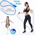 thumbnail image 2 of Jump Rope for Kids Women Men Keeping Fit,Workout and Weight Loss,Soft Beaded Adjustable Segmented Fitness Skipping Rope - 9 Feet-Blue, 2 of 7