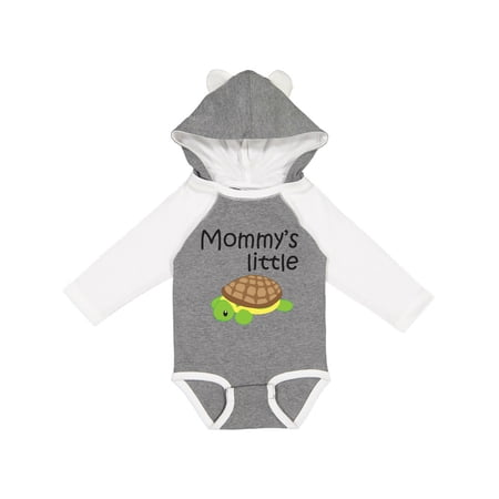 Inktastic Mommy s Little Turtle Boys or Girls Long Sleeve Baby Bodysuit