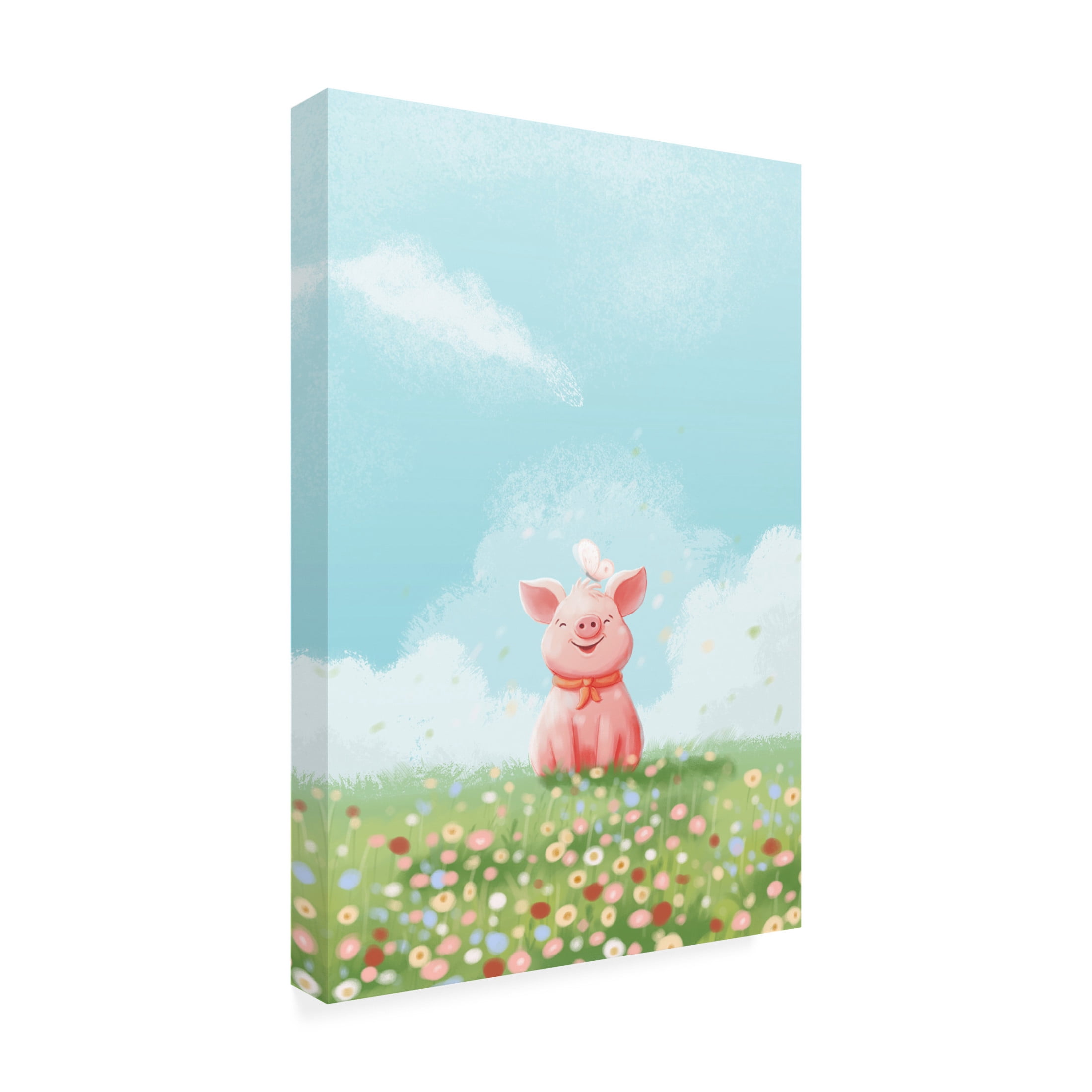 Trademark Fine Art Xuan Thai  Cute Pig Canvas Wall Art