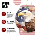 thumbnail image 3 of Bald Eagle With American Flag Background - Christmas Ornament Xmas Keepsake Ceramic Ornaments Holiday Decorations for Tree Christmas Gift Ideas 2.95in, 3 of 6