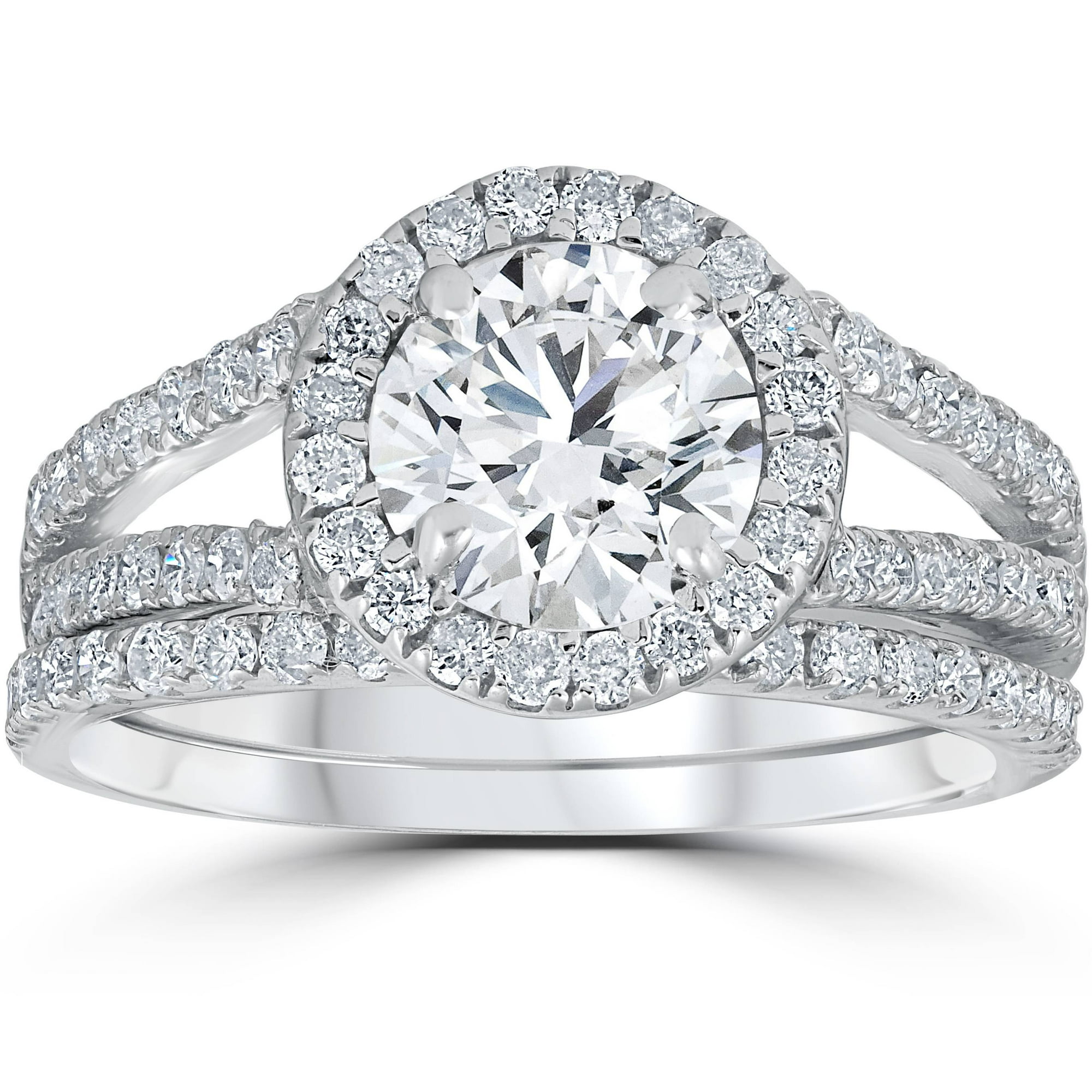Bague de Fiançailles Destinée - Double halo - diamant 0.25 carat - or