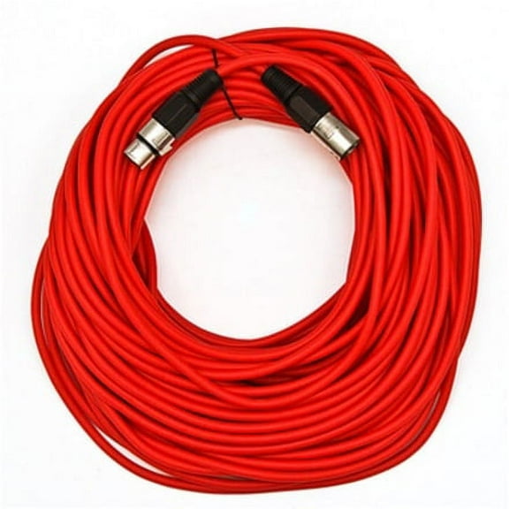 Seismic Audio SAXLX-100, Red 100 Foot XLR Microphone Cable