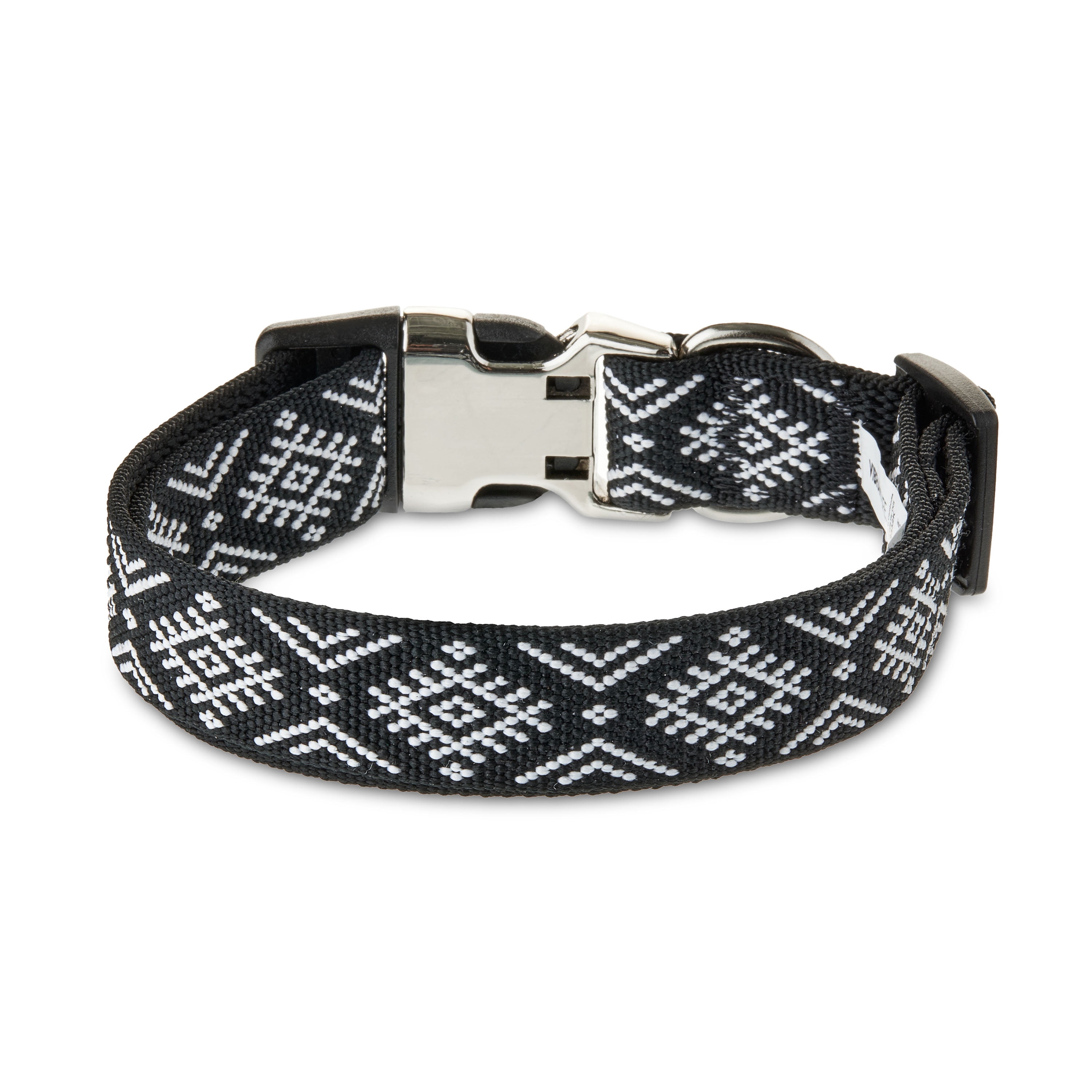 Vibrant Life Black and White Tribal Print Dog Collar, Size Medium