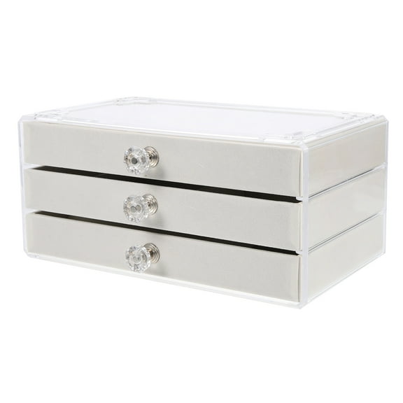 LEORX Jewelry Box Organizer for Earrings Classic Minimalist Design Beige 1Set