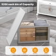 thumbnail image 7 of Stackable Storage Bins with Lids, Extra Large Plastic Organizer Cabinet Drawers, 192QT Collapsible Closet Containers with Doors and Wheels,For Bedroom, Kitchen, Office, Garage,(4Pack Cube), 7 of 7