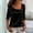 Black, variant on Yigetop Women's Satin Asymmetrical Neck Blouse Long Sleeve Elegant Shirts Side Button Top Lightweight Soft Casual Daily Wear Tops Black L