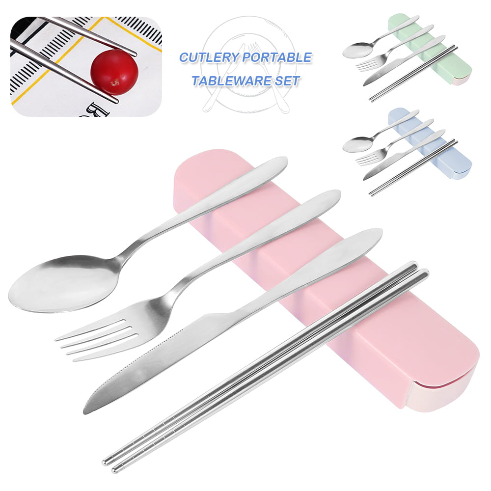 Premium Travel Utensils Set, Stainless Steel Cutlery Set, Reusable Flatware,  Chopsticks Fork Spoon Silverware Set, Pocket Utensils for Picnic, Camping  and Travel，Straws and Cleaning Brush - Yahoo Shopping
