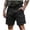 Black, variant on DeHolifer Cargo Shorts for Men Plus Size Elastic Waisted Button Solid Color Loose Comfy Shorts with Multi Pockets Black 2XL