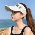thumbnail image 2 of NUZYZ Long Brim Letter Print Elastic Headband Sun Hat Women Empty Top Ponytail Baseball Hat Fashion Accessories, 2 of 8