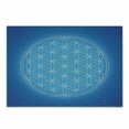thumbnail image 1 of Geometry Cutting Board, Flower of Life Grid Pattern Consisting of Types Overlapping Circles Theme, Decorative Tempered Glass Cutting and Serving Board, Small Size, Blue White, by Ambesonne, 1 of 1