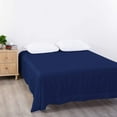 thumbnail image 3 of Elegant & Luxury Flat Bedsheets 1 Piece Only - Twin Size Top Sheets - Ultra Soft 100% Egyptian Cotton & 400 Thread Count Sheet with 4" Inch Hem - Breathable Bed Top Sheets - Navy Blue Solid., 3 of 7