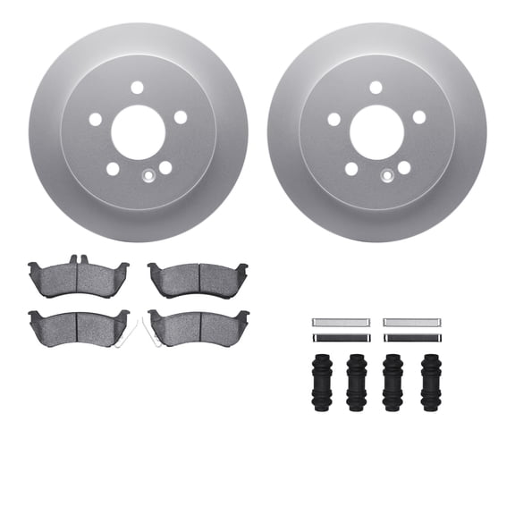 Dynamic Friction Company Rear Geospec Brake Rotors with 5000 Advanced Brake Pads includes Hardware 4512-63208