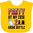 thumbnail image 3 of Inktastic Party at My Crib 2 A.m. Bring Bottle Baby Humor Boys or Girls Baby Bib, 3 of 4