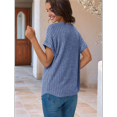 thumbnail image 5 of Women Short Sleeve Tunic Tops Blue XL, 5 of 7