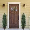 thumbnail image 5 of Poetree 2 Pack 5 ft Cedar Plants Outdoor Artificial Topiary Fake Tree UV Resistant Potted Tree for Porch Decor Faux Pine Tree, 5 of 8