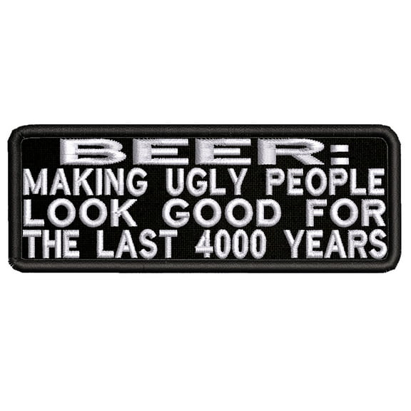 Applique Inspirational Beer Theme Iron/Sew On Decorative Patch Funny Saying Biker Emblem