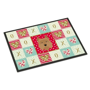 Carolines Treasures CK5184JMAT Australian Terrier Love Door Mat Indoor Rug or Outdoor Welcome Mat 24x36 Doormat 36"L x