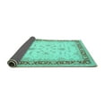 thumbnail image 2 of Ahgly Company Indoor Round Oriental Turquoise Blue Traditional Area Rugs, 6' Round, 2 of 4