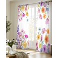 thumbnail image 5 of Pink Spring Floral Sheer Curtains 63 Inch Length 2 Panels Set for Living Room/Bedroom, Flowers Elegant Pastoral Watercolor Kitchen Curtains Grommet Semi-Sheer Curtains Window Treatments 42"x63"x2, 5 of 7