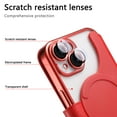thumbnail image 5 of Cases for iPhone 15 Case with Card Holder [Compatible with MagSafe] [Camera Lens Protector] [RFID Blocking]  Plating Clear Case 2 in 1 Detachable Flip Wallet for iPhone 15, Red, 5 of 11