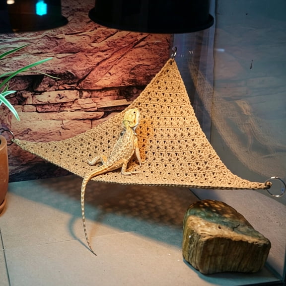 Triangle Bearded Dragon Hammock, Bearded Dragon Tank Accessories for Lizard Gecko Chameleon Iguana, 15"×11.8"